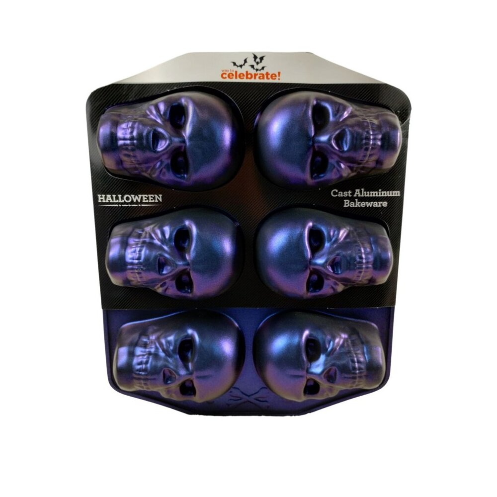 Celebrate Nonstick Halloween Skull Cakelet Pan